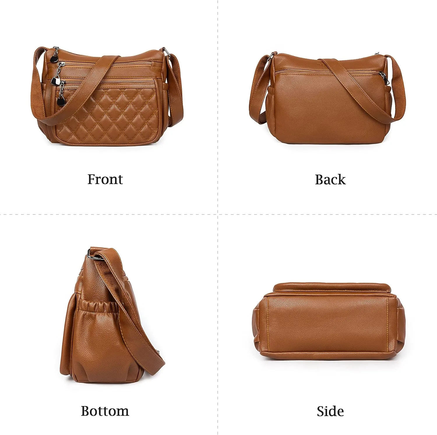 Crossbody Purse for Women Ladies Soft PU Leather Shoulder Bag Medium Roomy Handbag Fashion Tote Top Handle Satchel