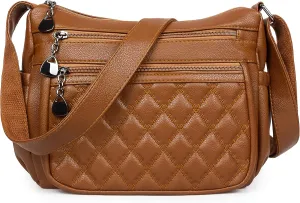 Crossbody Purse for Women Ladies Soft PU Leather Shoulder Bag Medium Roomy Handbag Fashion Tote Top Handle Satchel