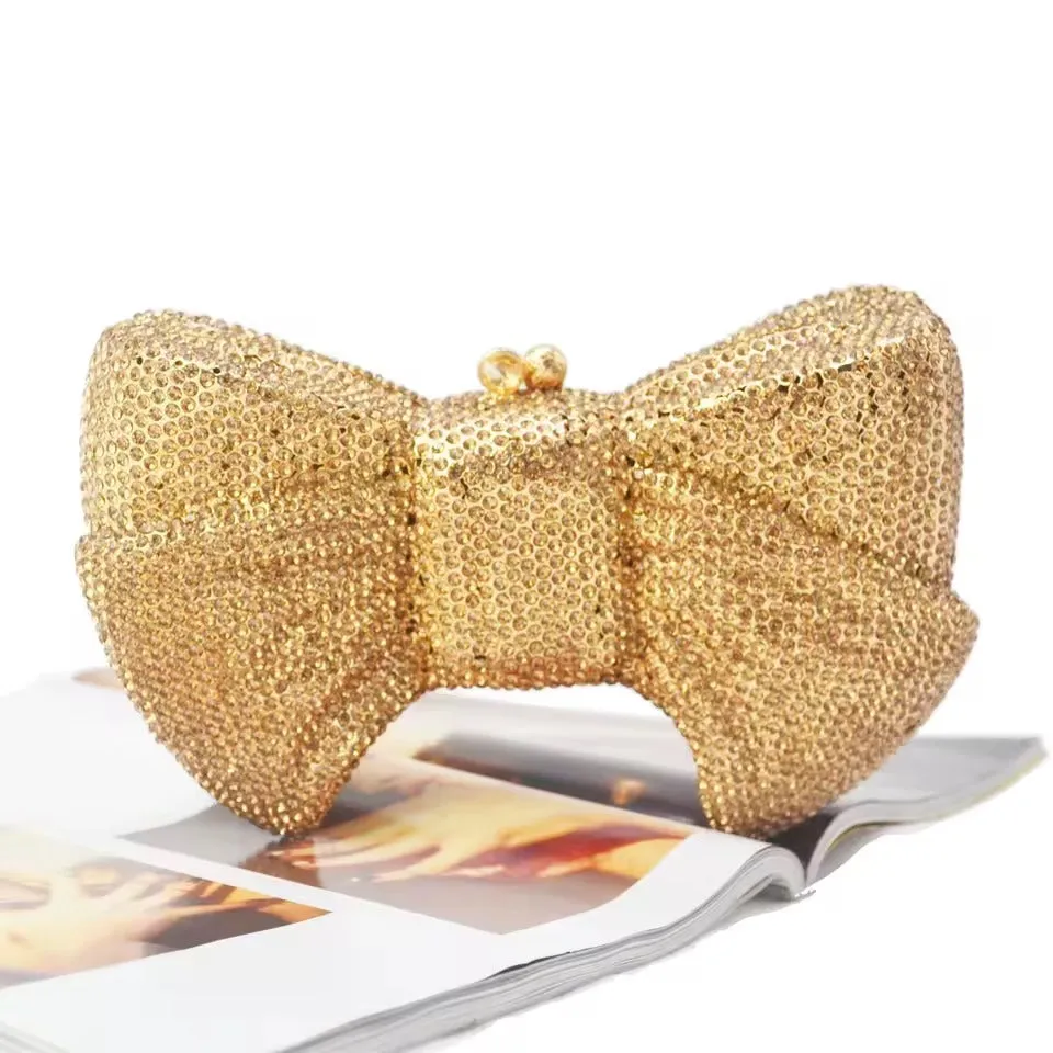 Crystal Bow Clutch Bag