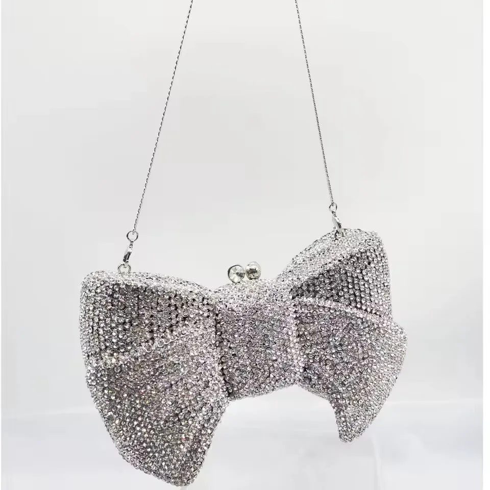 Crystal Bow Clutch Bag