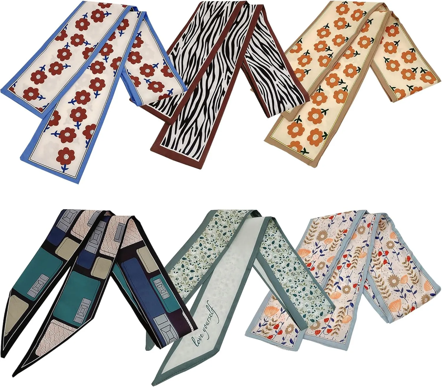 Curve Muse Fashion Bandana Neck Scarves Neckerchief Short Scarves Hair Ties
