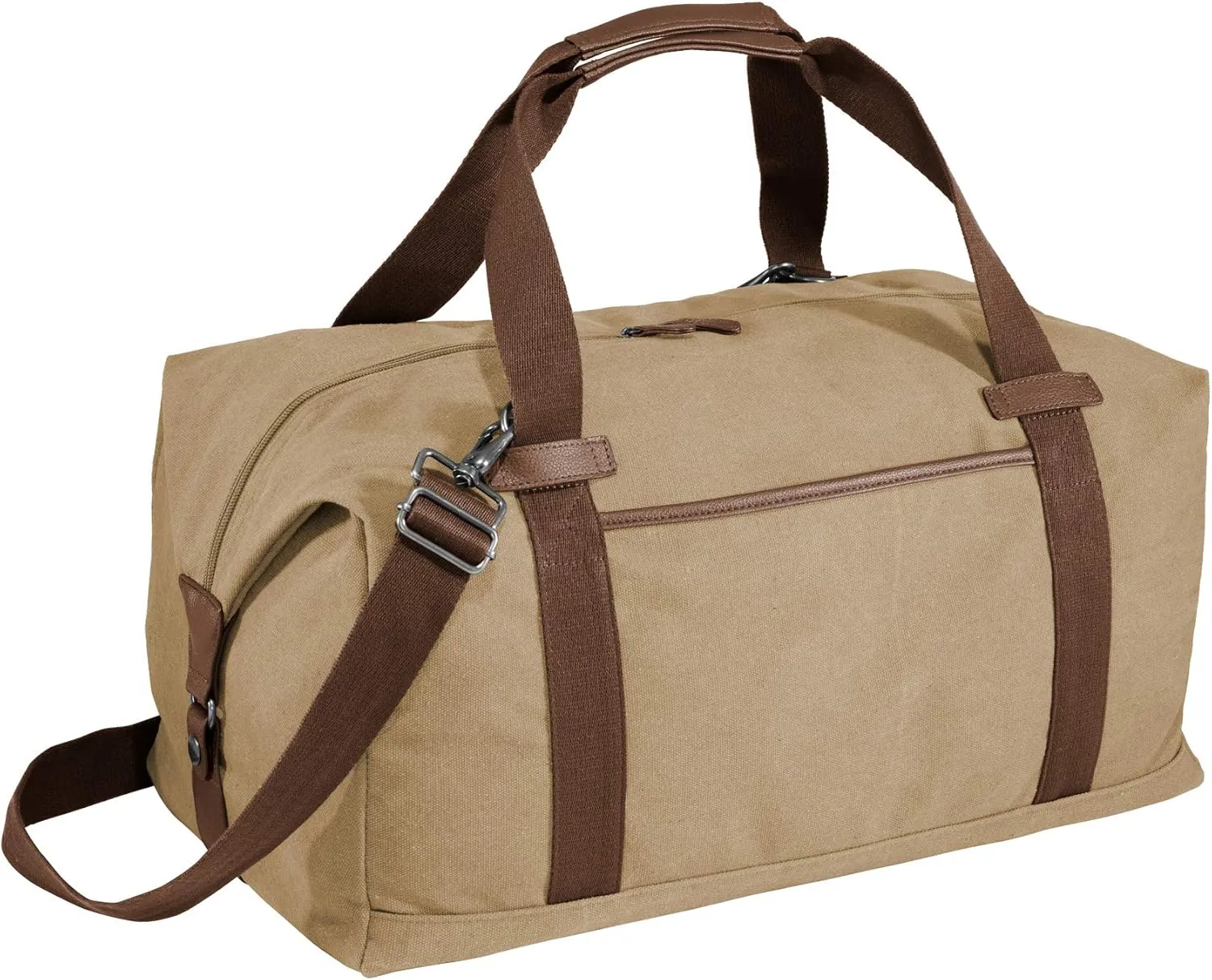 Custom Canvas Duffel Bag for Men Women - Add Your Monogram - Personalized Weekender Bag for Gym, Overnight, Travel