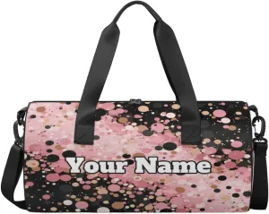 Custom Gym Bag for Women Men with Name, Personalized Round Sequins Duffel Bag for Sports, Waterproof Dance Bag, Lightweight Carryon Gym Bag, Color Dots