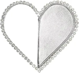 Cute Mini Heart Shape Evening Clutch Bag, Rhinestone Diamond Frame Wedding Party Purse Handbag for Women