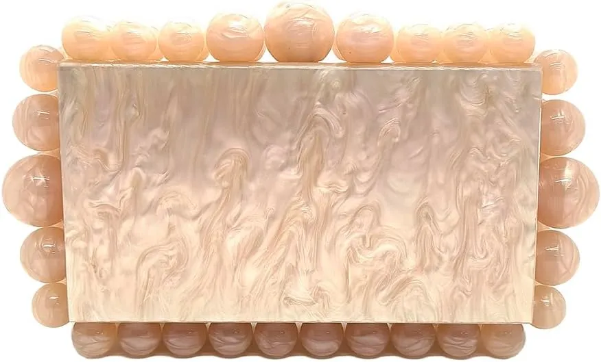 CUXVA Acrylic Evening Clutch Bag for Women Glitter Marble Purse Handbag for Wedding Party Prom