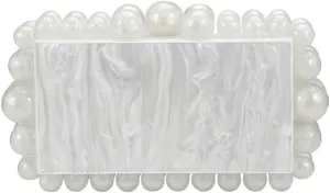 CUXVA Acrylic Evening Clutch Bag for Women Glitter Marble Purse Handbag for Wedding Party Prom