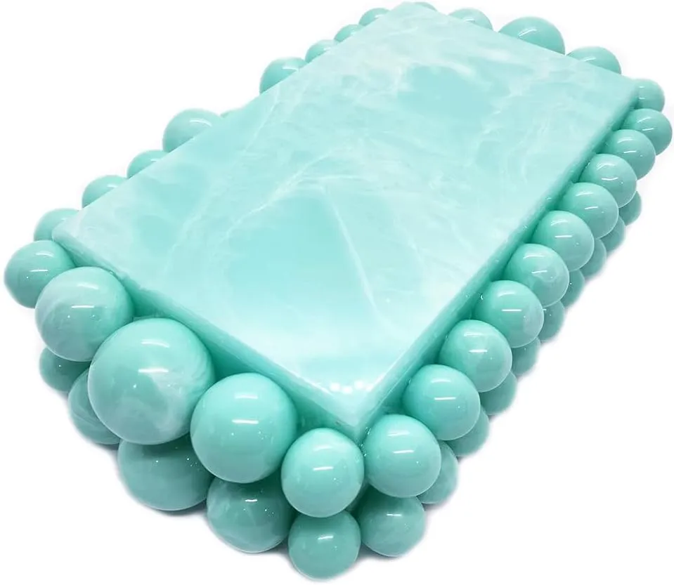 CUXVA Acrylic Evening Clutch Bag for Women Glitter Marble Purse Handbag for Wedding Party Prom