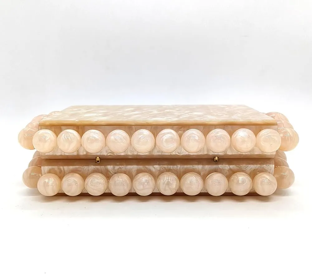 CUXVA Acrylic Evening Clutch Bag for Women Glitter Marble Purse Handbag for Wedding Party Prom