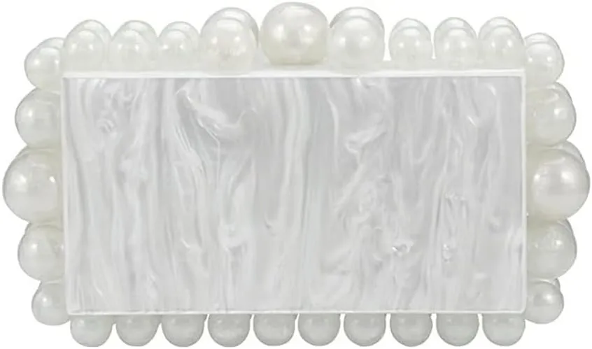 CUXVA Acrylic Evening Clutch Bag for Women Glitter Marble Purse Handbag for Wedding Party Prom