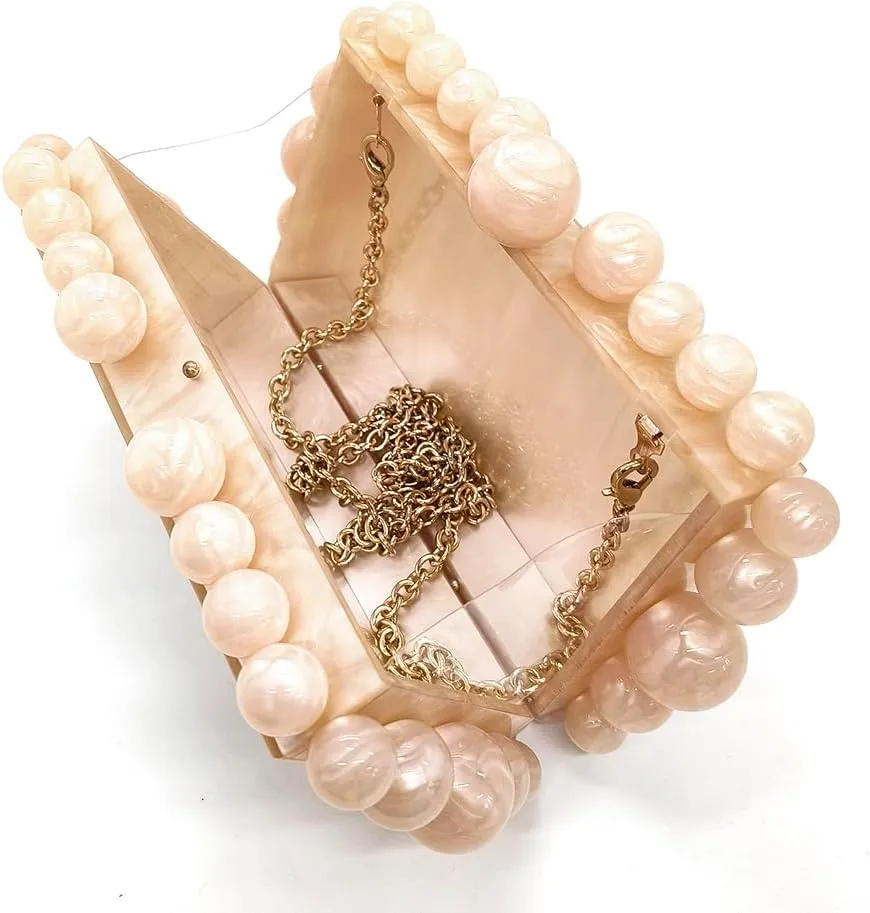 CUXVA Acrylic Evening Clutch Bag for Women Glitter Marble Purse Handbag for Wedding Party Prom