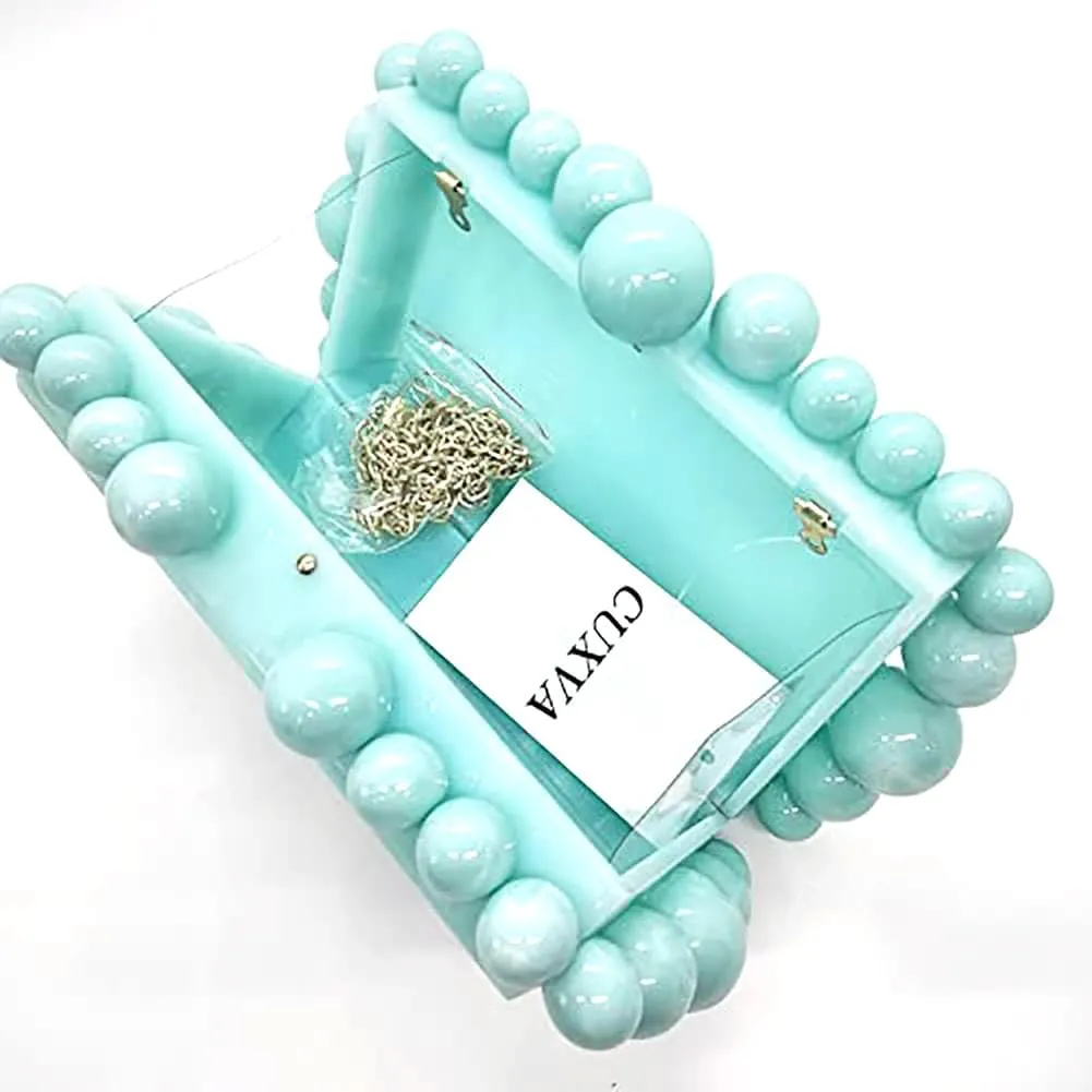 CUXVA Acrylic Evening Clutch Bag for Women Glitter Marble Purse Handbag for Wedding Party Prom