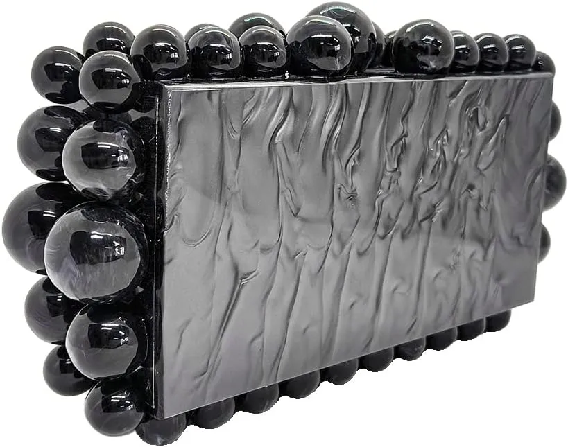 CUXVA Acrylic Evening Clutch Bag for Women Glitter Marble Purse Handbag for Wedding Party Prom