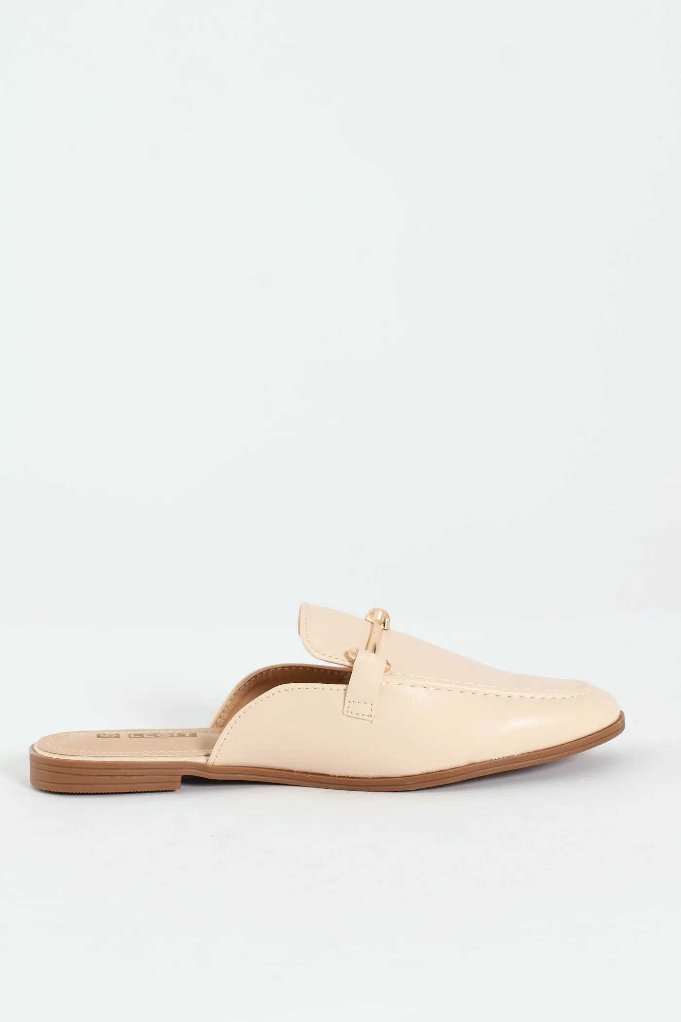 Dainty Knot Trim Push In Loafer - Off White