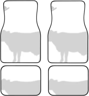 Dairy Cow Shadow Silhouette Shadow Buddies Car Mats, All Weather Floor Mats, Universal Fit Automotive Floor Mats for SUV, Vans, Sedans, Trucks, Set of 4pcs