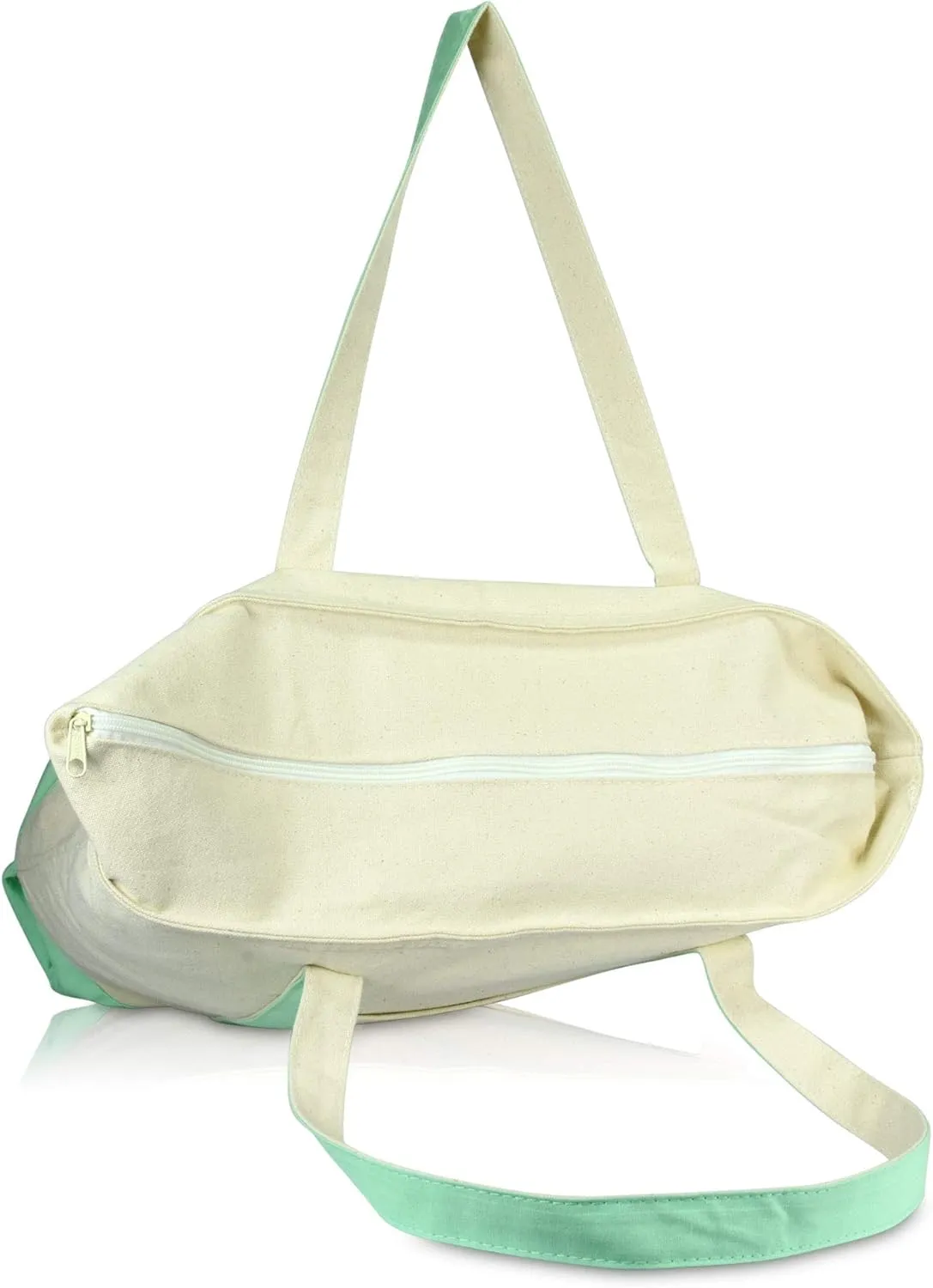 DALIX Initial Tote Bag Personalized Monogram Mint Green Zippered Top Letter - M