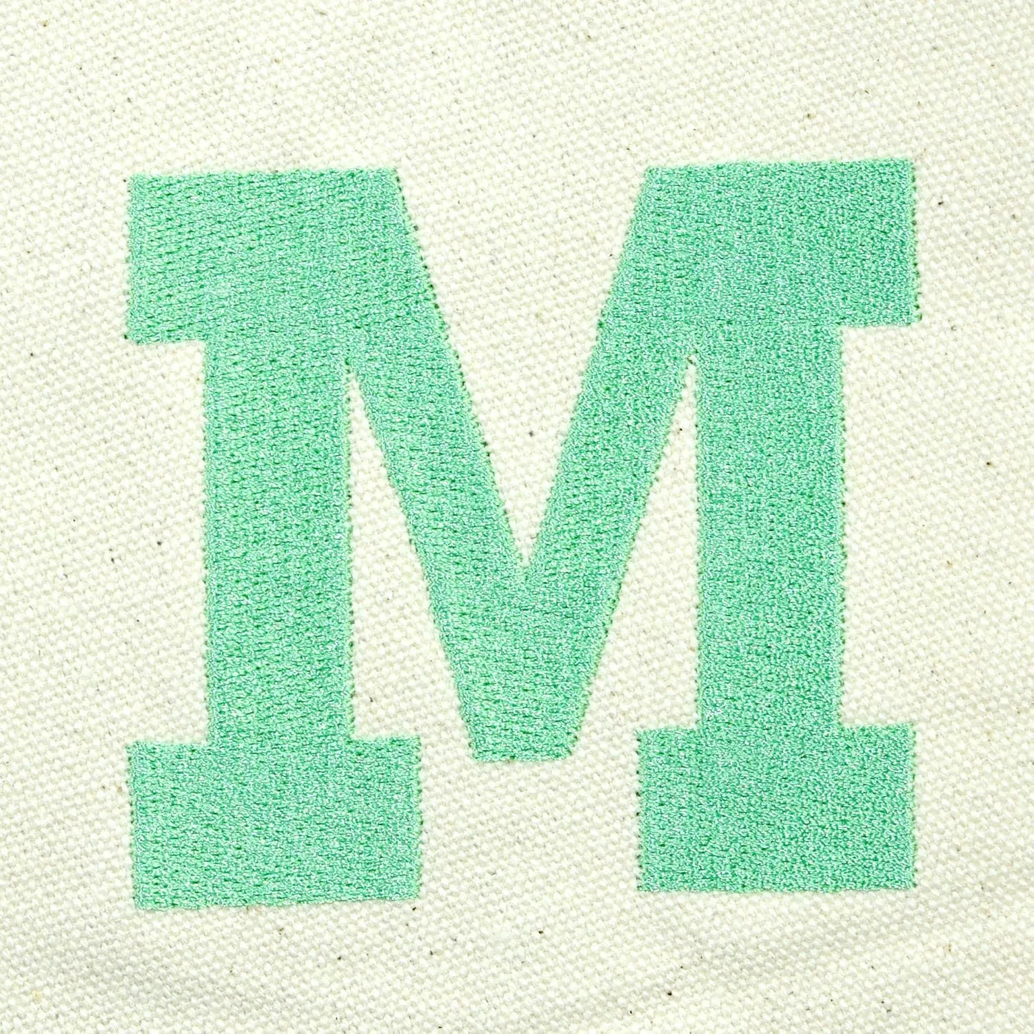 DALIX Initial Tote Bag Personalized Monogram Mint Green Zippered Top Letter - M