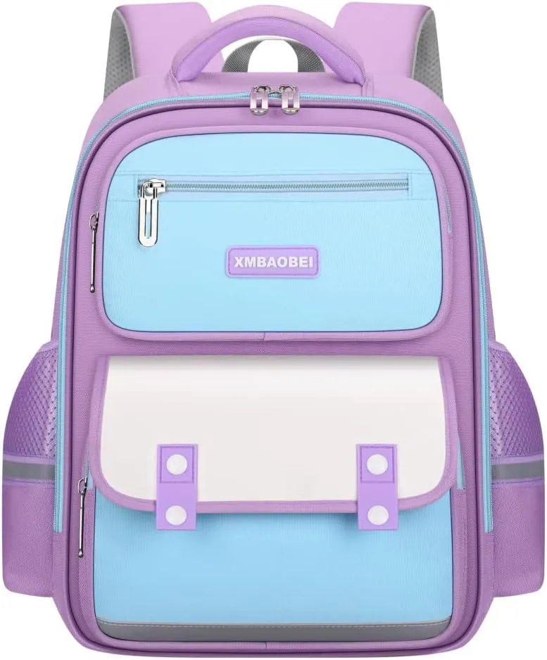 damdos Toddler Backpack for School Boys Girls Backpack, Kindergarten Elementary School Backpack,British England Stye Backpack School Book Bag Birthday Gifts(BLUE PURPLE,Large)