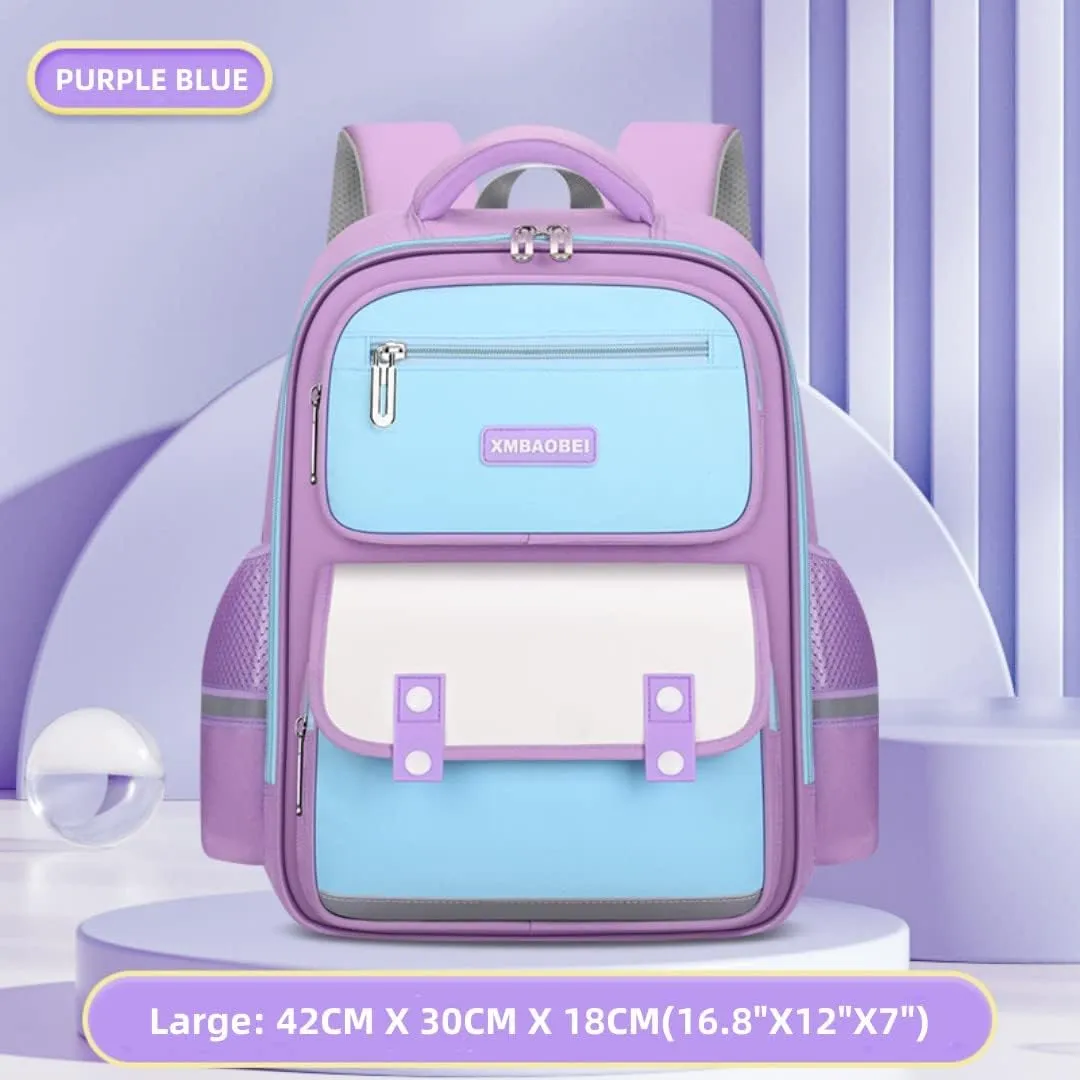 damdos Toddler Backpack for School Boys Girls Backpack, Kindergarten Elementary School Backpack,British England Stye Backpack School Book Bag Birthday Gifts(BLUE PURPLE,Large)