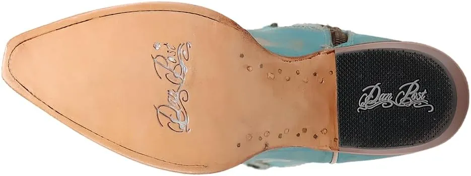 Dan Post Boots Womens Celeste Embroidered Snip Toe Casual Boots Over the Knee Low Heel 1-2" - Blue