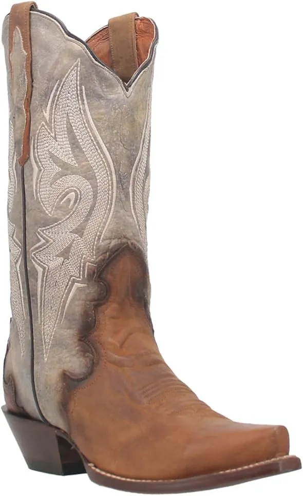 Dan Post Womens Zoli Embroidered Snip Toe Pull On Casual Boots Mid Calf Low Heel 1-2" - Brown