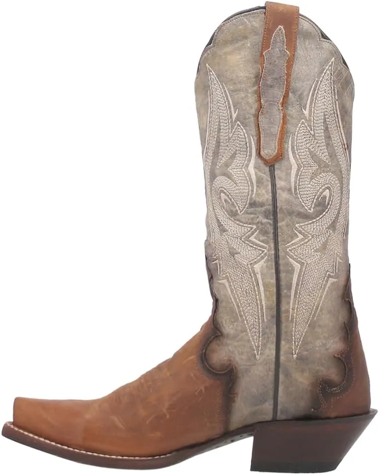 Dan Post Womens Zoli Embroidered Snip Toe Pull On Casual Boots Mid Calf Low Heel 1-2" - Brown