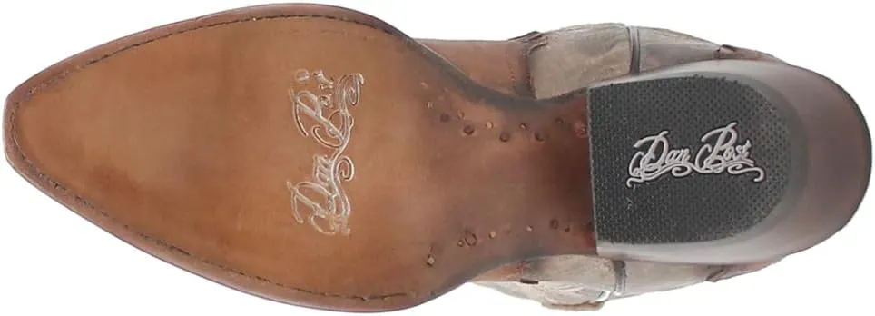 Dan Post Womens Zoli Embroidered Snip Toe Pull On Casual Boots Mid Calf Low Heel 1-2" - Brown