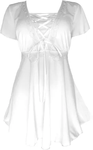 Dare to Wear Angel Corset Top: Victorian Gothic Grecian Women's Empress Blouse for Everyday Halloween Cosplay Festivals