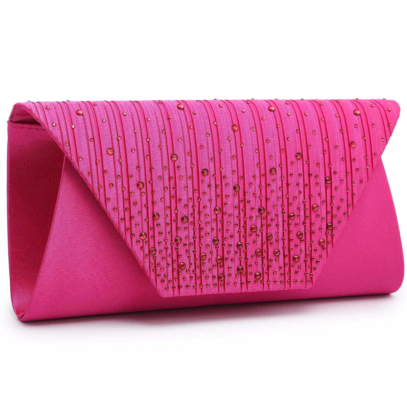 Dasein Rhinestone Frosted Evening Clutch w/Removable Chain Strap (-N)