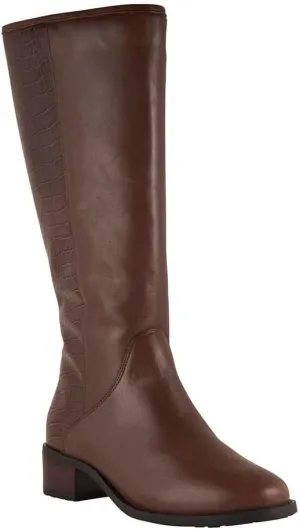 David Tate Womens Superior Embossed Leather Knee-High Boots