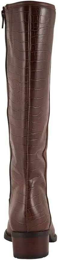David Tate Womens Superior Embossed Leather Knee-High Boots