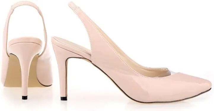 Dear Time Women Sexy Backless Pointy Toe High Heeled Pump Sandals，Patchwork Transparent Wedding Dress Pumps