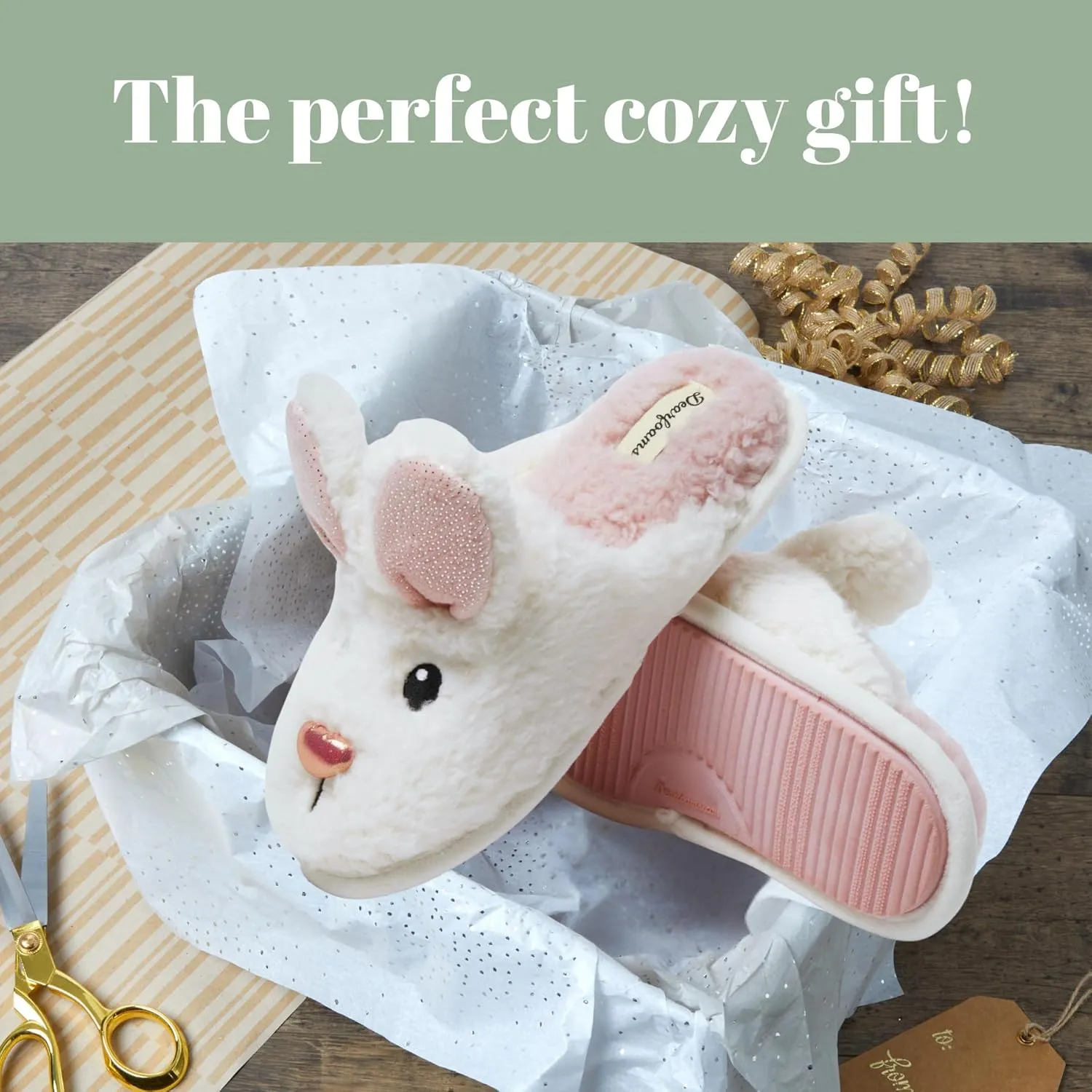 Dearfoams Women's Fuzzy Mom Easter Valentines Mother’s Day Slippers