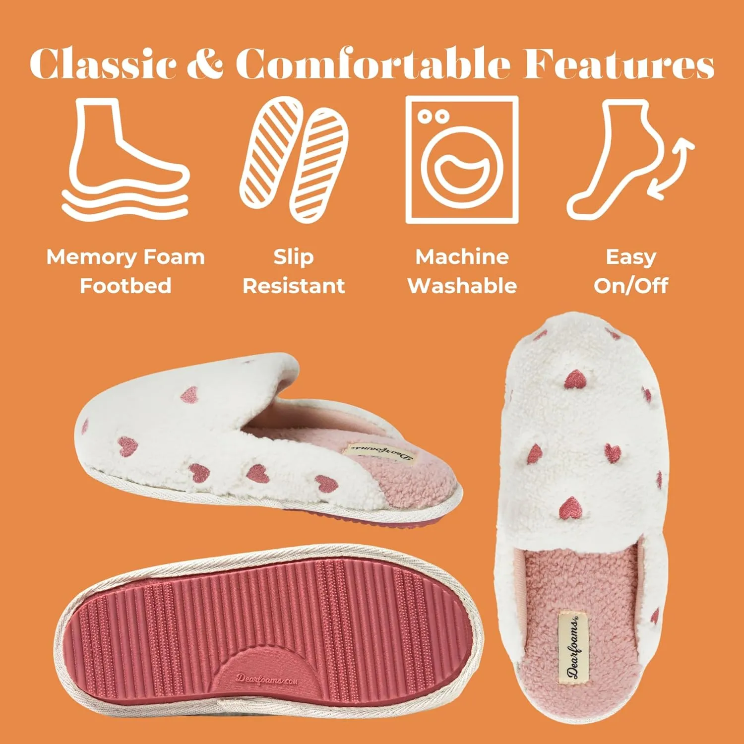 Dearfoams Women's Fuzzy Mom Easter Valentines Mother’s Day Slippers