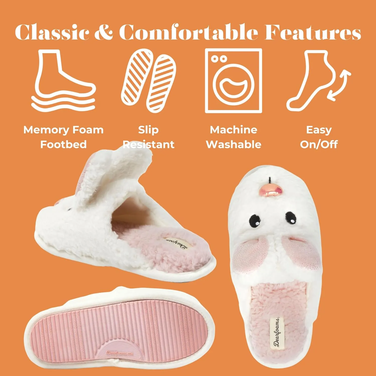 Dearfoams Women's Fuzzy Mom Easter Valentines Mother’s Day Slippers