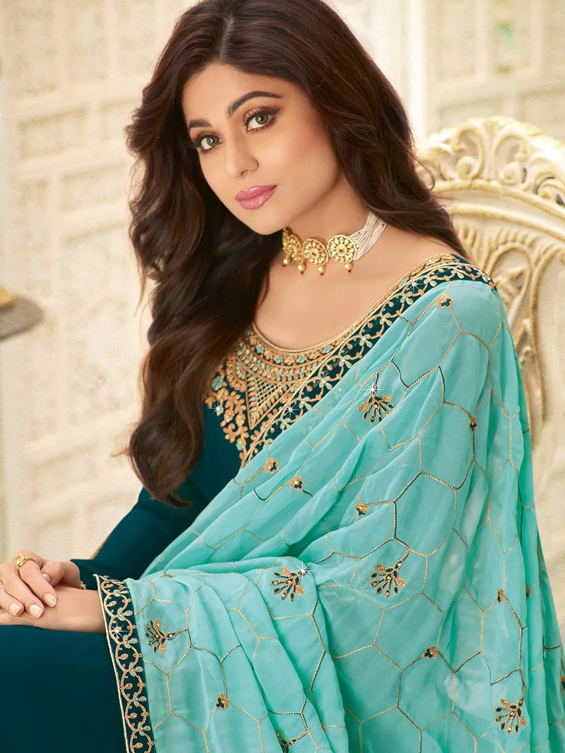 Delisa New Wedding Party wear Embroidered Salwar Kameez Indian Dress Ready to Wear Salwar Suit For Women 7115