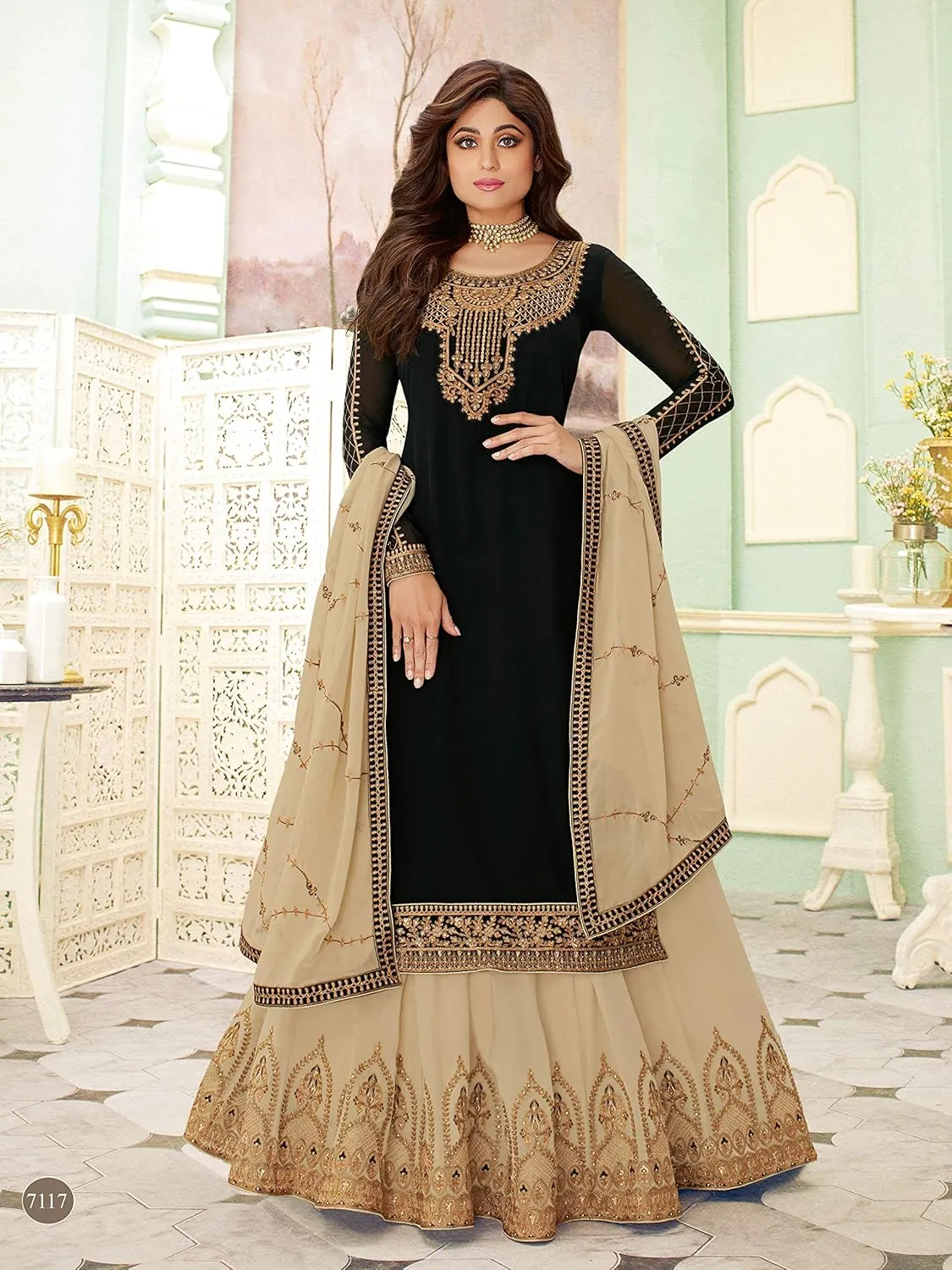Delisa New Wedding Party wear Embroidered Salwar Kameez Indian Dress Ready to Wear Salwar Suit For Women 7115