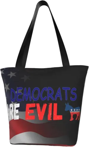 Democrats Are Evils Fashion Shoulder Bag Large Capacity For Man Or Woman