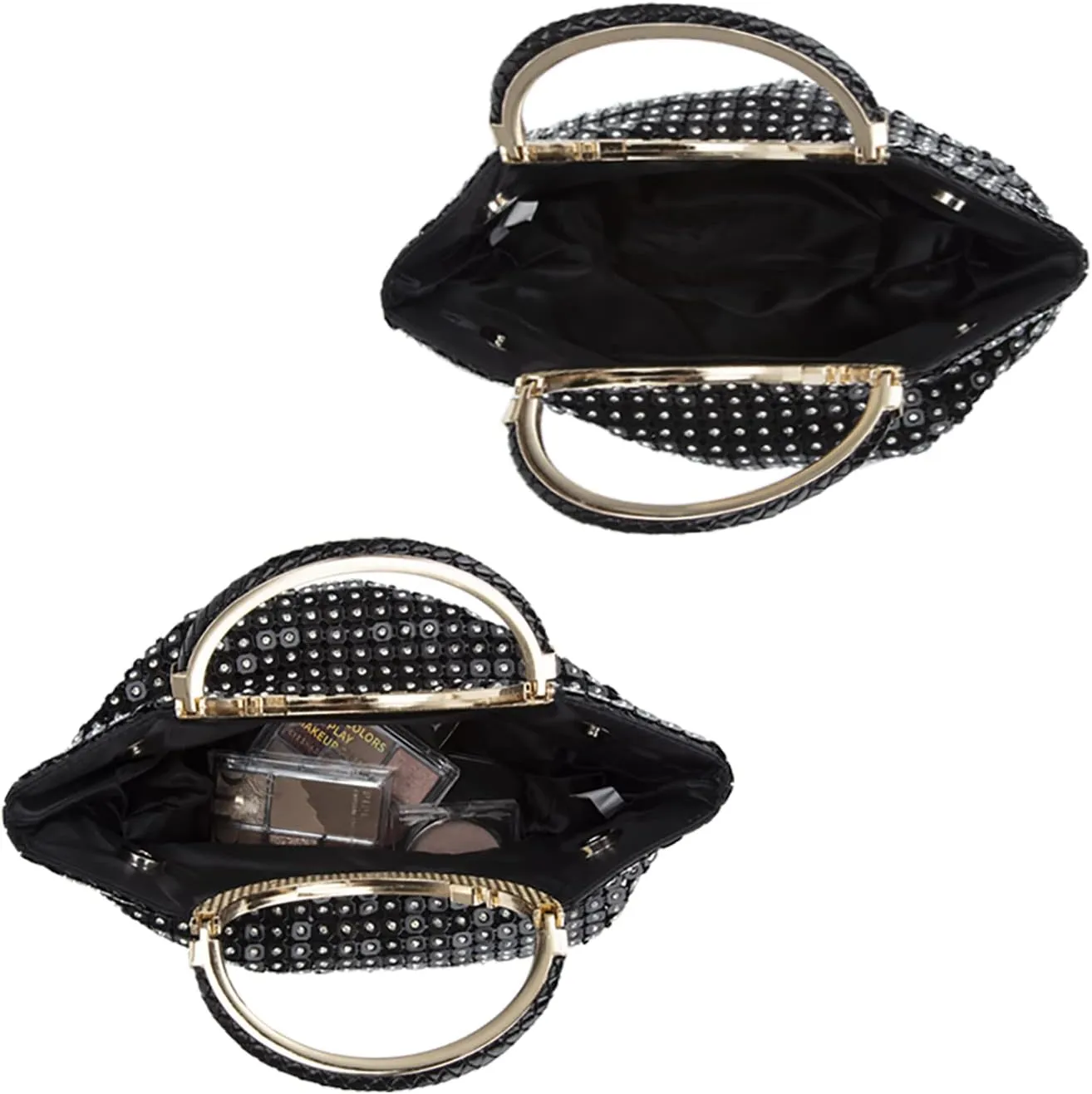 Designer Handbags Sequin Tote Bag With Rhinestone Wristlet Sparkly Purse