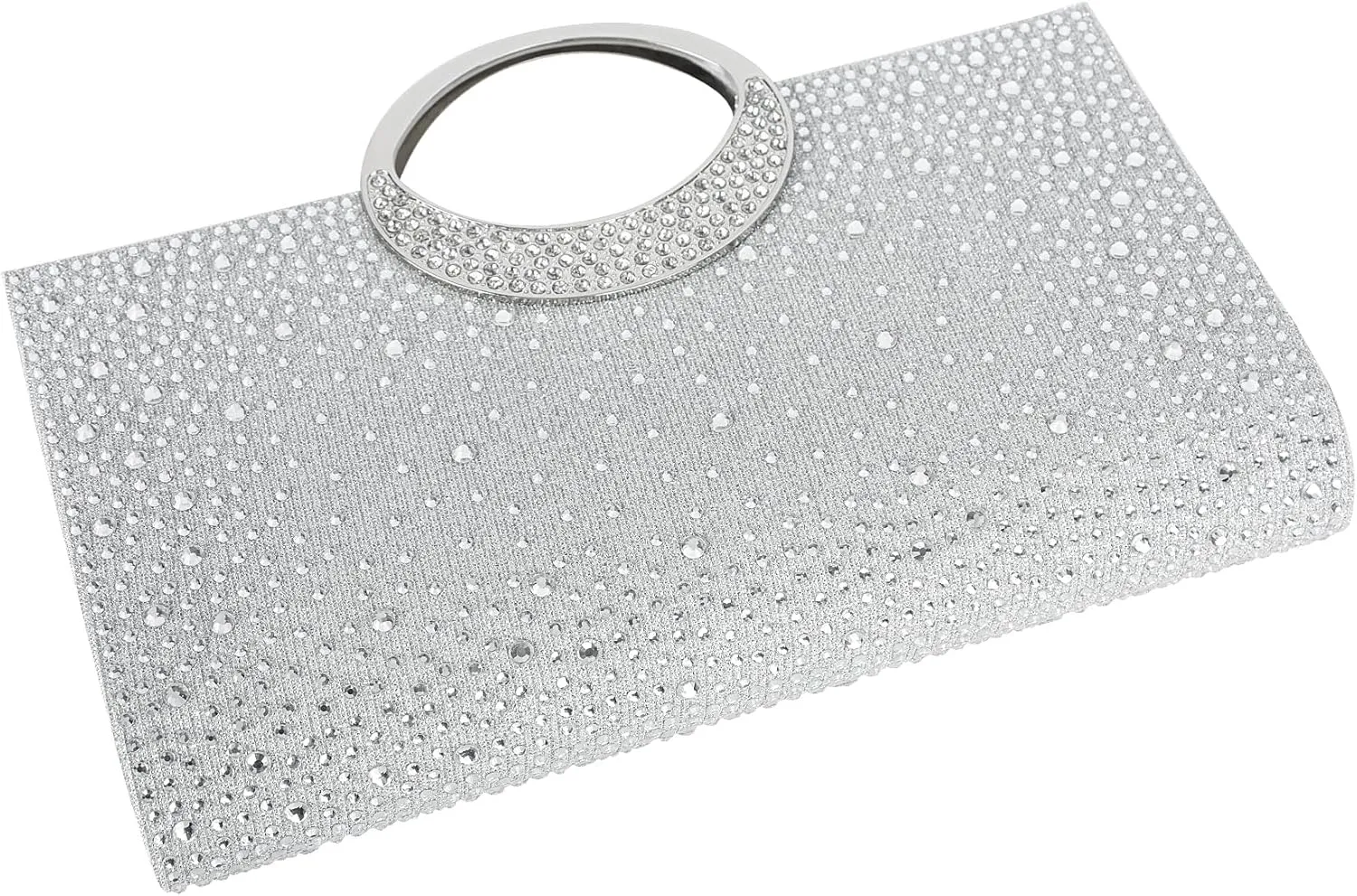 Dexmay Rhinestone Clutch Handbag with Crystal Handle for Wedding Party Elegant Clutch Purse for Women