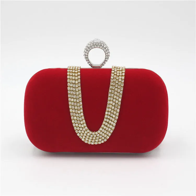 Diamond Evening Velvet Clutch