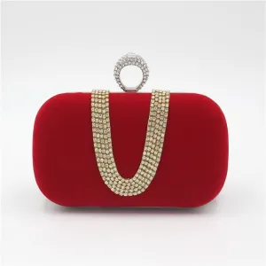 Diamond Evening Velvet Clutch