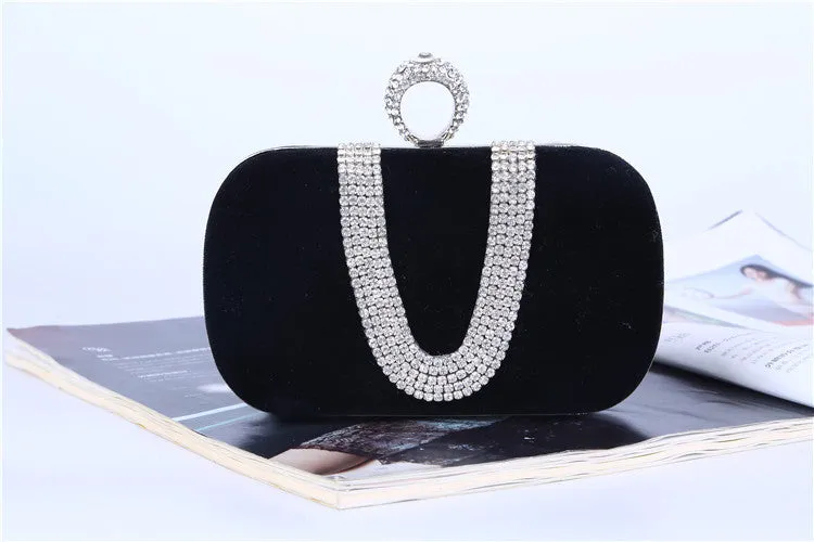 Diamond Evening Velvet Clutch