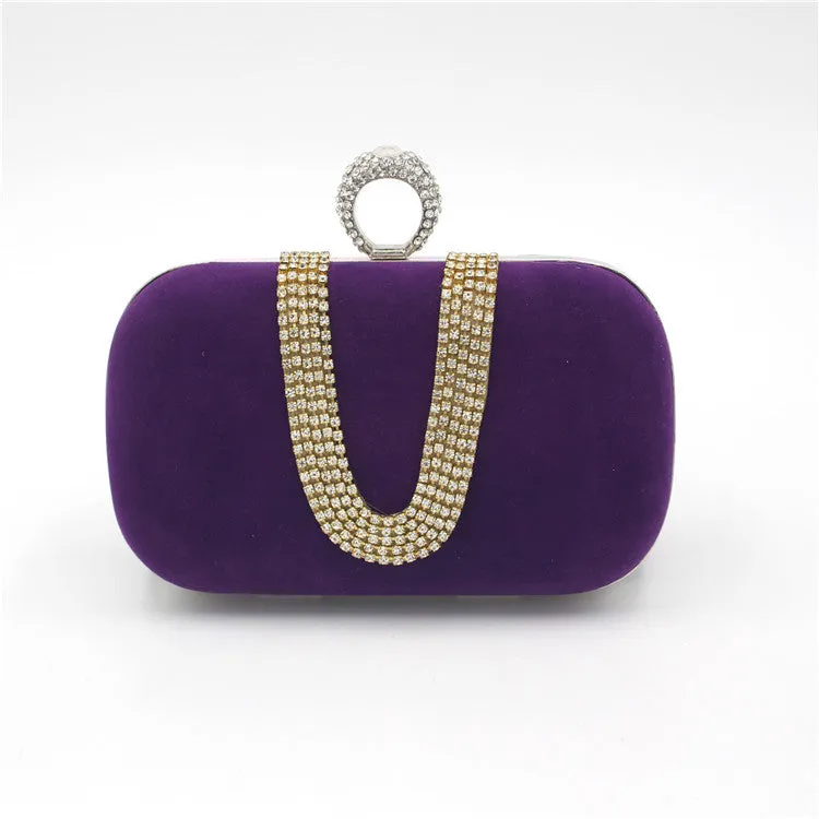 Diamond Evening Velvet Clutch