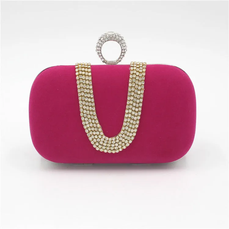 Diamond Evening Velvet Clutch