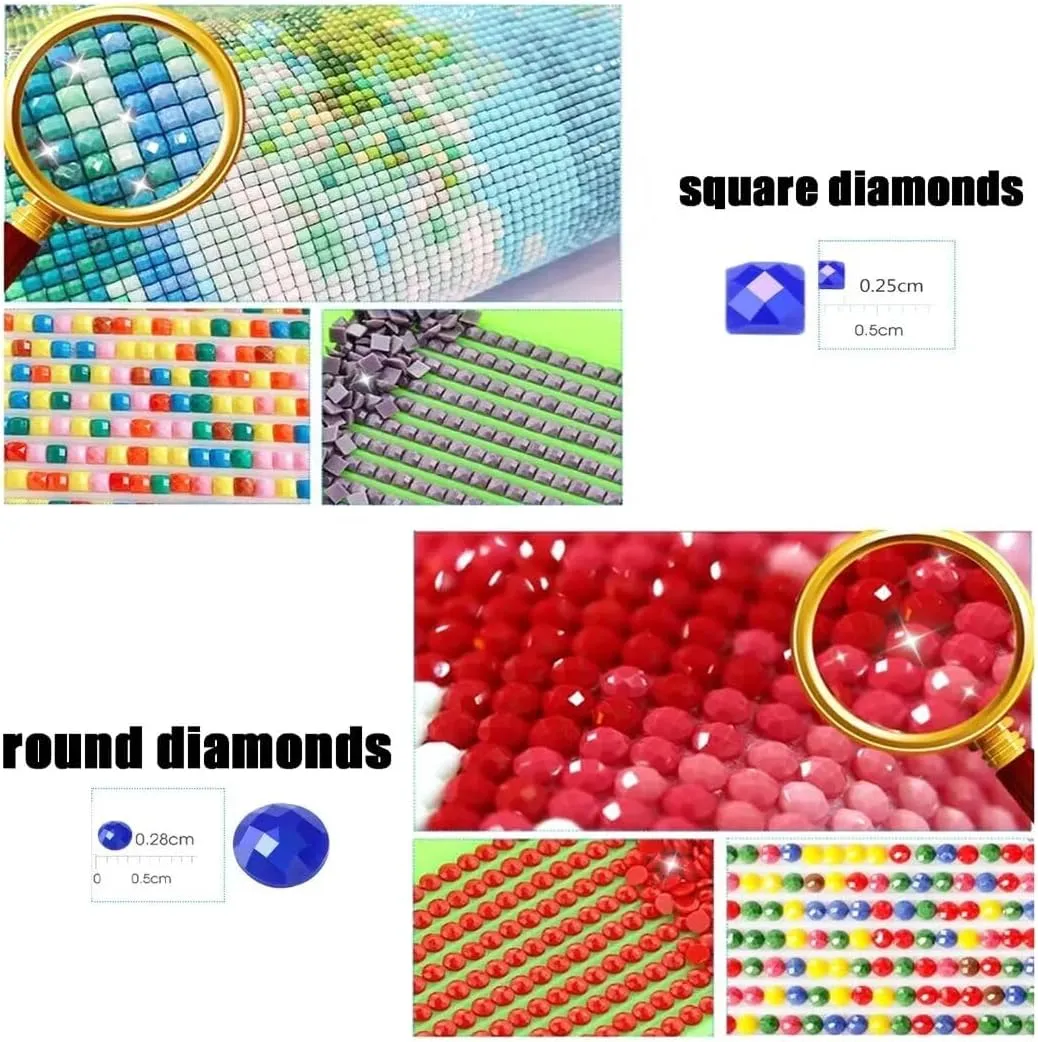 Diamond Painting Art Kit, 5D Diy River Forest Diamond Art Kits for Adults, Gem Art Square Full Drill Rhinestone Crystal Art, Paint by Numbers Embroidery Crafts for Home Wall Decoration 14x42inch A37