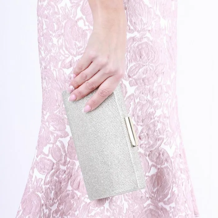 Dionne - Champagne Glitter Box Clutch Bag