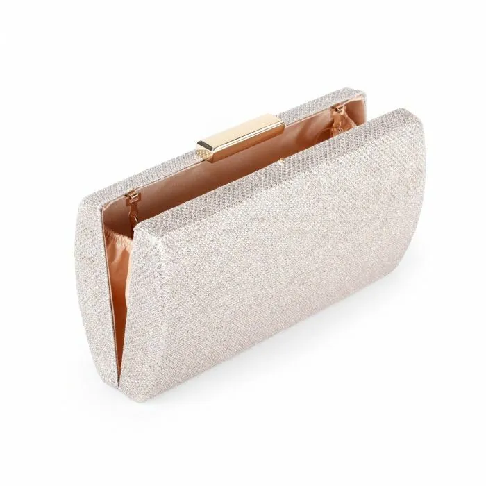 Dionne - Champagne Glitter Box Clutch Bag
