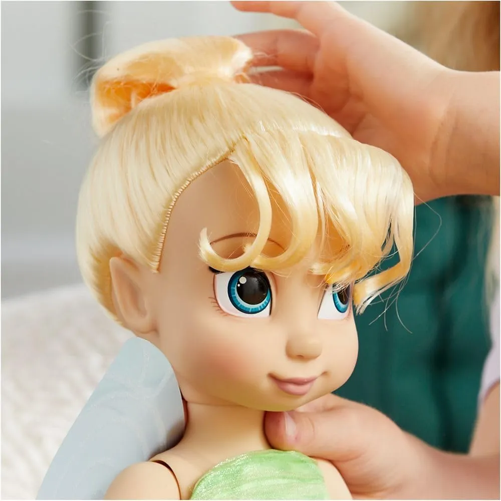 Disney Animators' Collection Tinker Bell Doll - Peter Pan - 16 Inch, Molded Details, Fully Posable Toy in Satin Dress - Suitable for Ages 3  Toy Figure