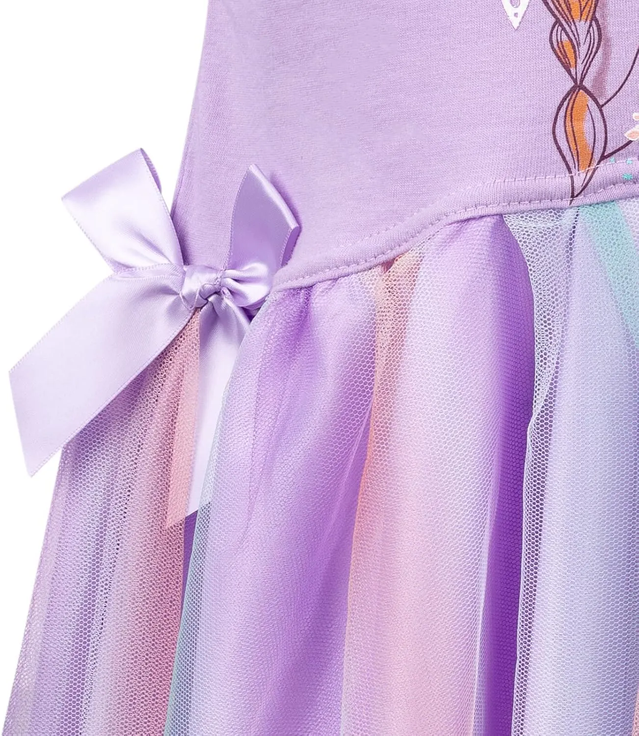 Disney Girls French Terry Tulle Dress Toddler to Big Kid Sizes (2T - 10-12)