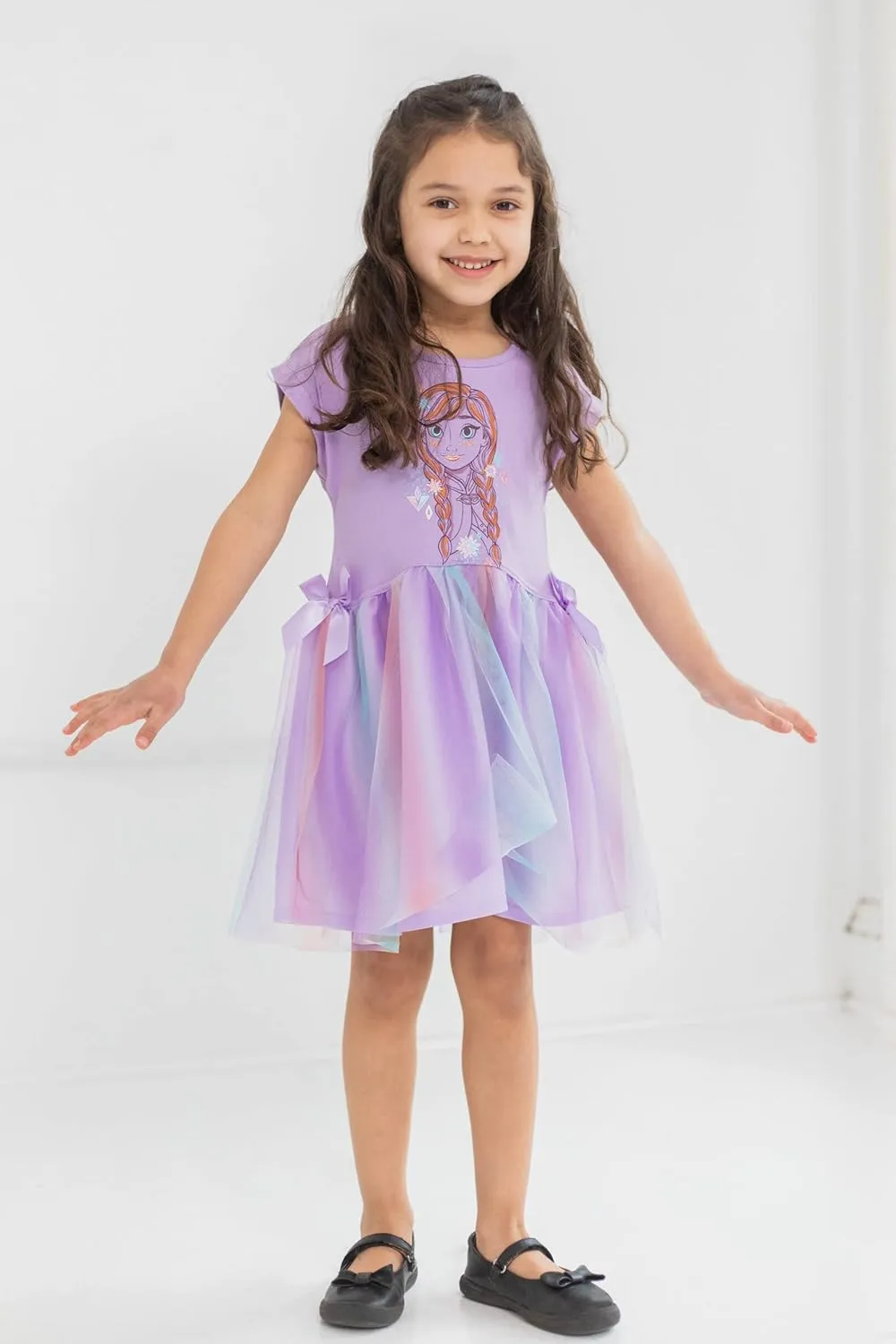 Disney Girls French Terry Tulle Dress Toddler to Big Kid Sizes (2T - 10-12)